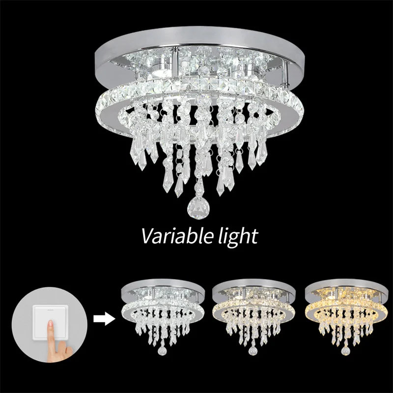 K9 Crystal Ceiling Light Living Room Bedroom Led Chandelier Lustre Aisle Luminaire Luxury Home Decor Pendant Lamp Hanging Lighti