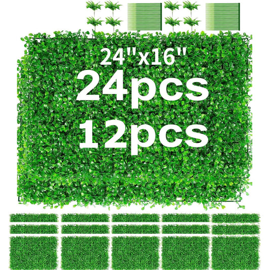 Artificial Bright Green Plant Wall Landscape Christmas Home Decoration Fake Plants Lawn Privacy Fence, Boxwood Grass Panel Decor