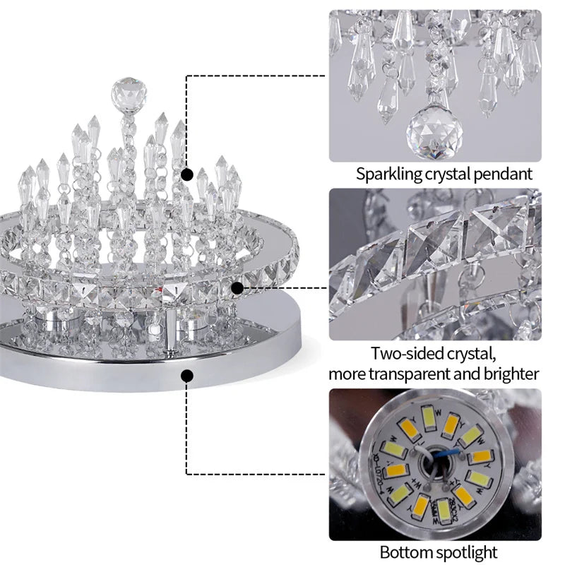 K9 Crystal Ceiling Light Living Room Bedroom Led Chandelier Lustre Aisle Luminaire Luxury Home Decor Pendant Lamp Hanging Lighti