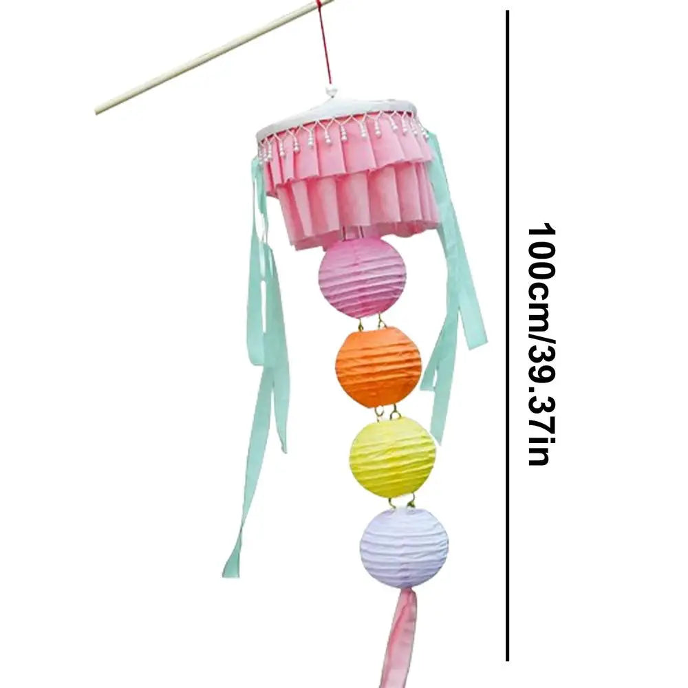 Chinese Lanterns With Lights Portable Chinese Mid Autumn Lantern Holiday Decor Retro Decorative Gauze Lamp LED Light For Friends