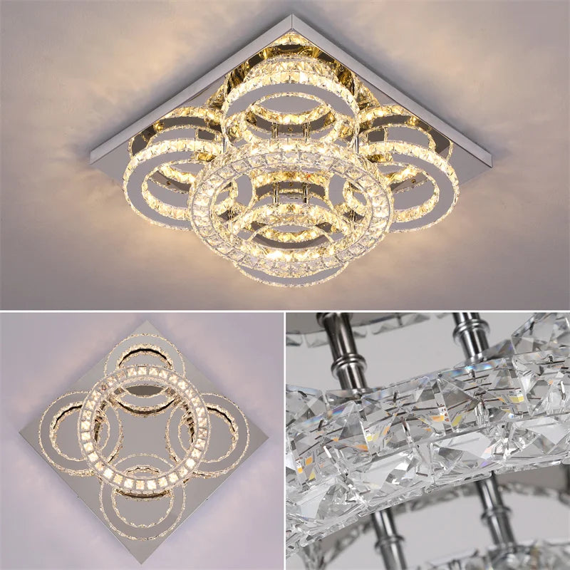 K9 Crystal Ceiling Light Living Room Bedroom Led Chandelier Lustre Aisle Luminaire Luxury Home Decor Pendant Lamp Hanging Lighti