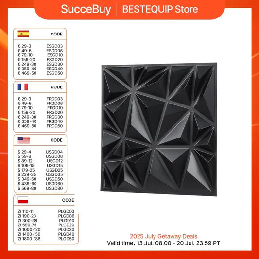 VEVOR 3D Wall Panels PVC Modern Art Minimalist Diamond Tiles Coverage Accent Wall Panel Interior Home Decor for Ceiling Bedroom