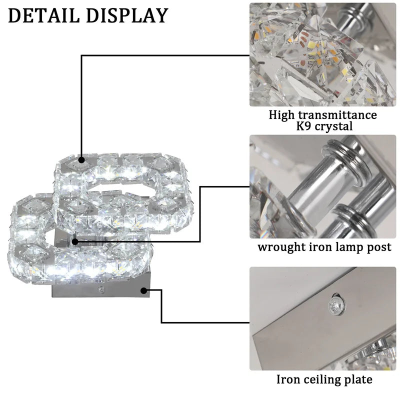 K9 Crystal Ceiling Light Living Room Bedroom Led Chandelier Lustre Aisle Luminaire Luxury Home Decor Pendant Lamp Hanging Lighti