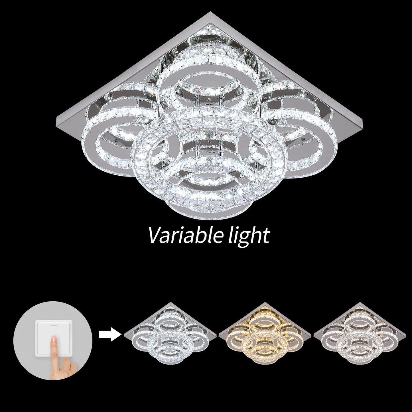 K9 Crystal Ceiling Light Living Room Bedroom Led Chandelier Lustre Aisle Luminaire Luxury Home Decor Pendant Lamp Hanging Lighti