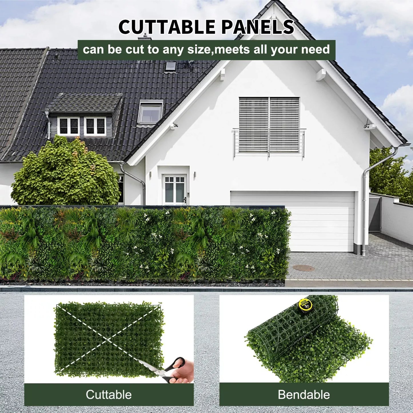 Artificial Bright Green Plant Wall Landscape Christmas Home Decoration Fake Plants Lawn Privacy Fence, Boxwood Grass Panel Decor