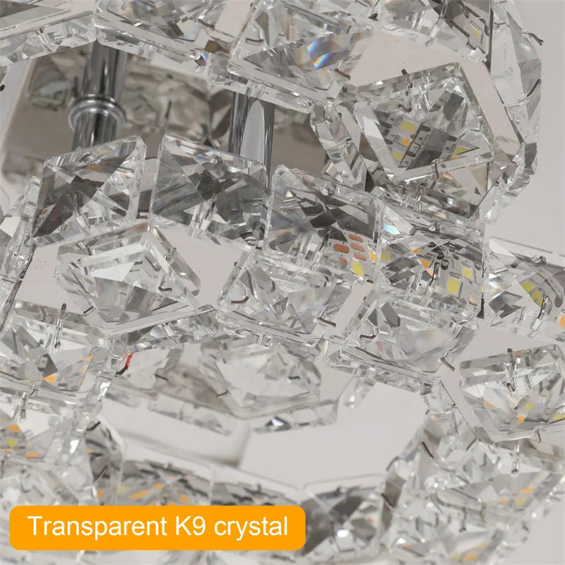 K9 Crystal Ceiling Light Living Room Bedroom Led Chandelier Lustre Aisle Luminaire Luxury Home Decor Pendant Lamp Hanging Lighti