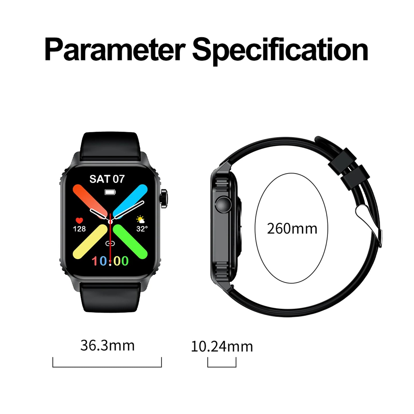 TG08 Smart Watch, 1.85"Smartwatch for Men Women (Answer/Make Call), Fitness Tracker with 100+ Sport Modes, Waterproof Watch.