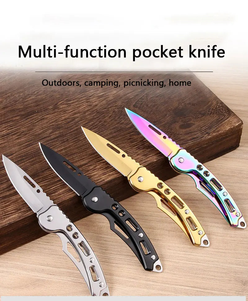 Stainless steel body defense outdoor camping folding knife mini carry knife camping knife portable folding knife fruit knife