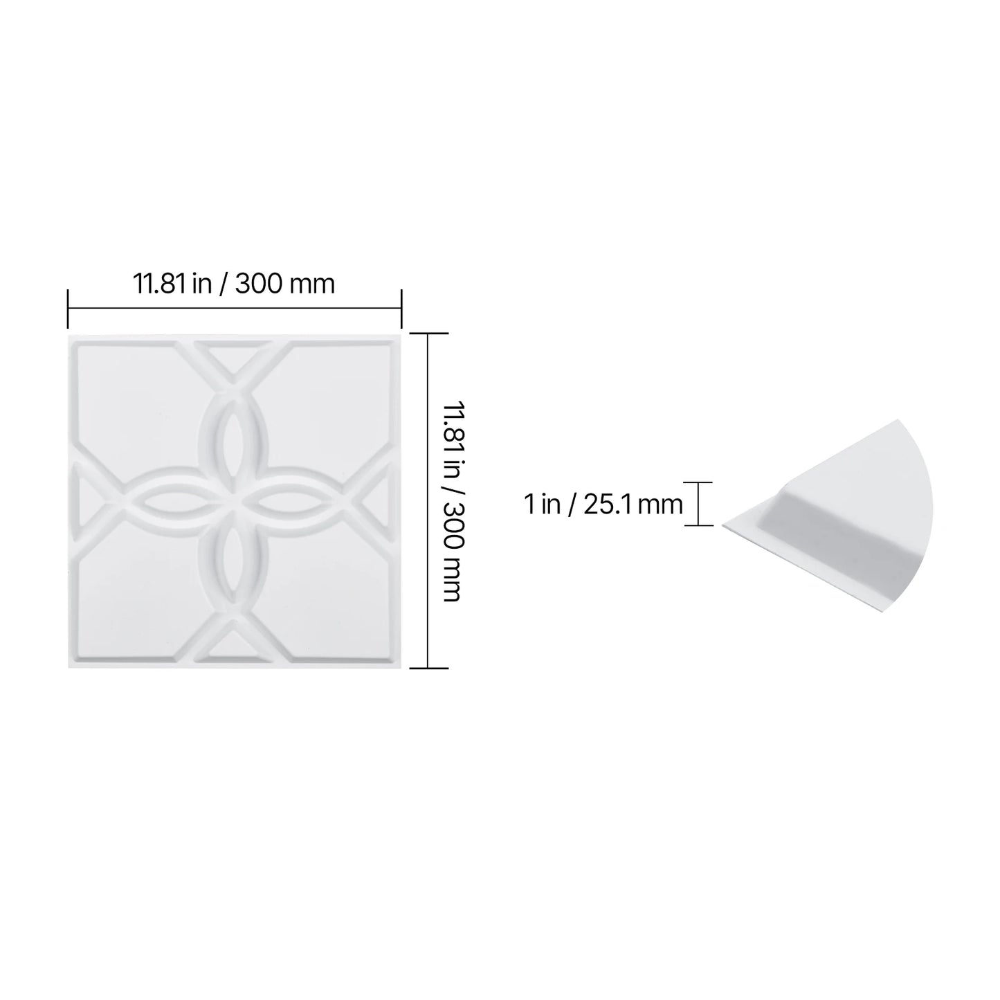 VEVOR 3D Wall Panels PVC Modern Art Minimalist Diamond Tiles Coverage Accent Wall Panel Interior Home Decor for Ceiling Bedroom
