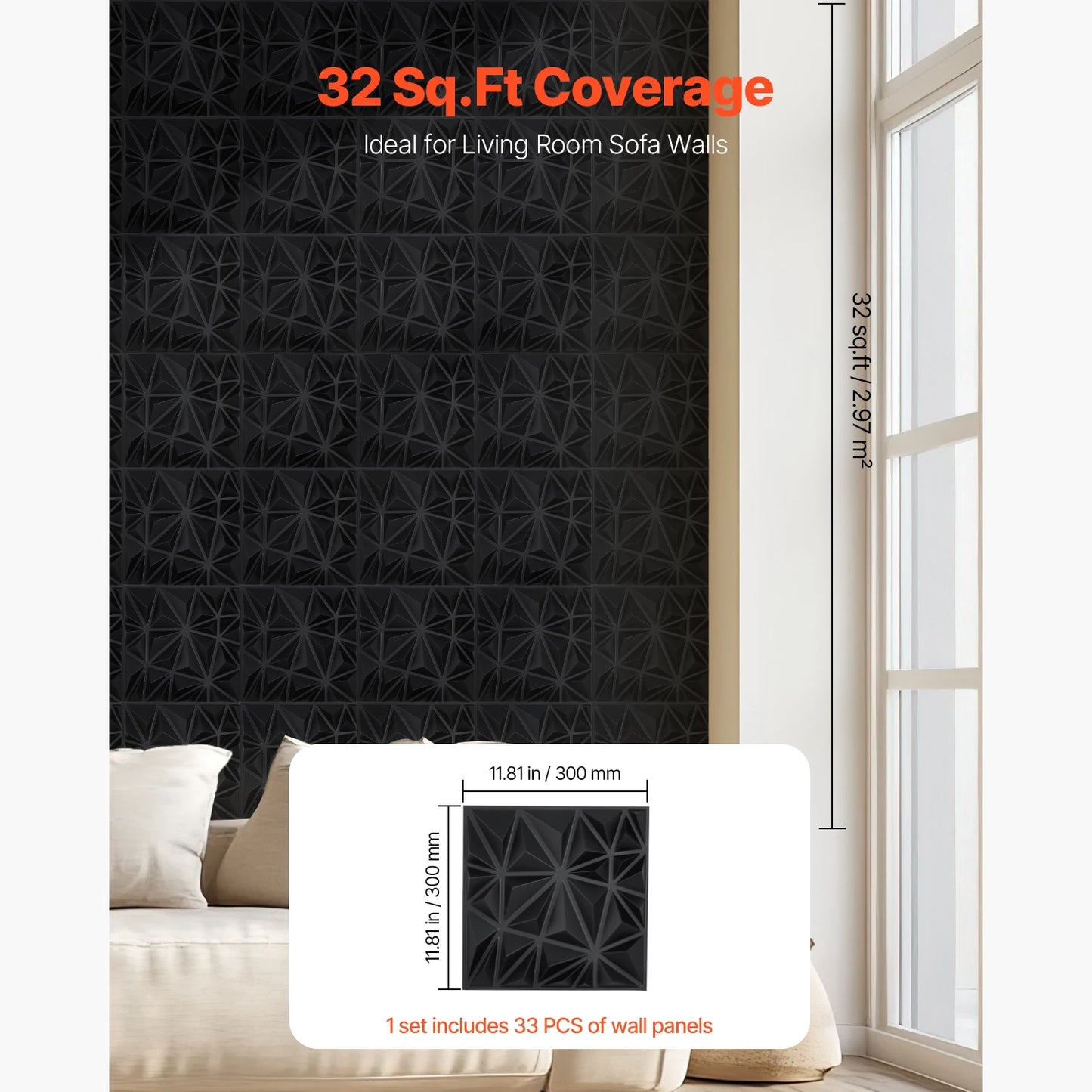 VEVOR 3D Wall Panels PVC Modern Art Minimalist Diamond Tiles Coverage Accent Wall Panel Interior Home Decor for Ceiling Bedroom