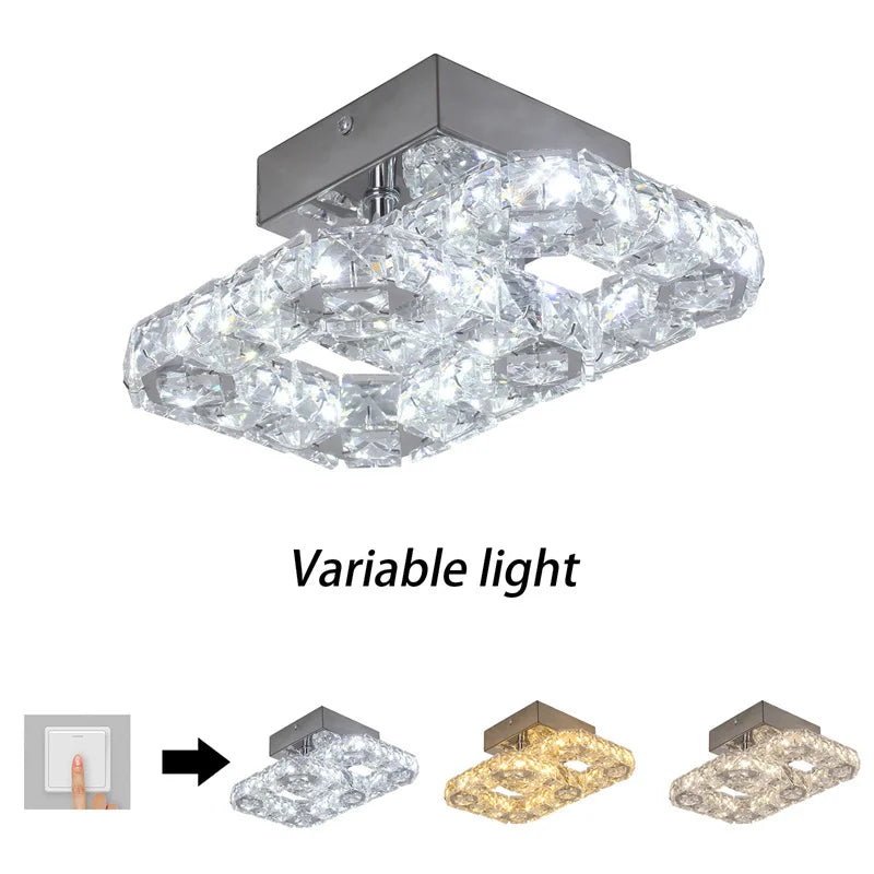 K9 Crystal Ceiling Light Living Room Bedroom Led Chandelier Lustre Aisle Luminaire Luxury Home Decor Pendant Lamp Hanging Lighti