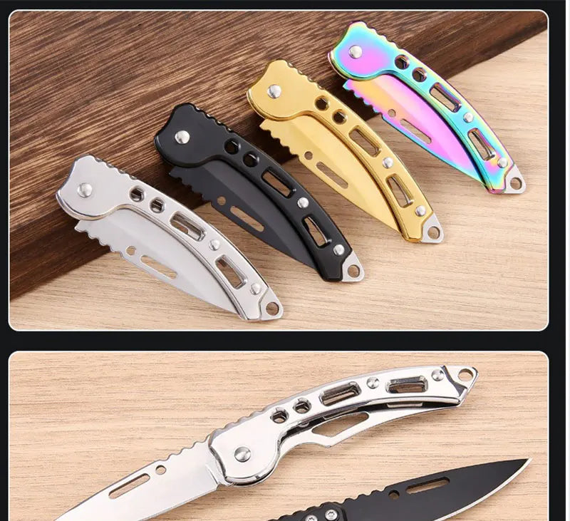 Stainless steel body defense outdoor camping folding knife mini carry knife camping knife portable folding knife fruit knife
