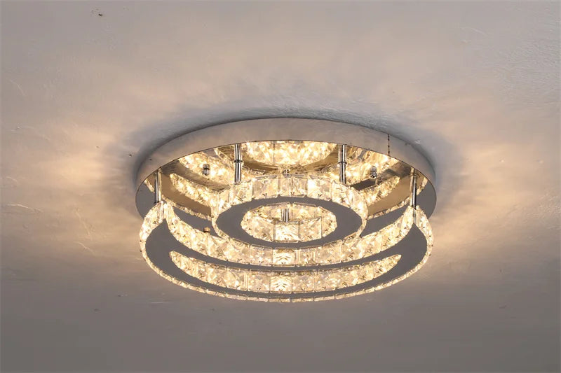 K9 Crystal Ceiling Light Living Room Bedroom Led Chandelier Lustre Aisle Luminaire Luxury Home Decor Pendant Lamp Hanging Lighti