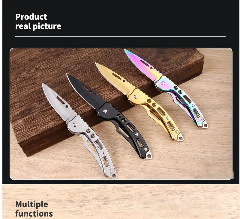 Stainless steel body defense outdoor camping folding knife mini carry knife camping knife portable folding knife fruit knife