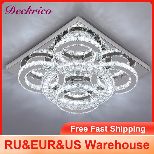 K9 Crystal Ceiling Light Living Room Bedroom Led Chandelier Lustre Aisle Luminaire Luxury Home Decor Pendant Lamp Hanging Lighti