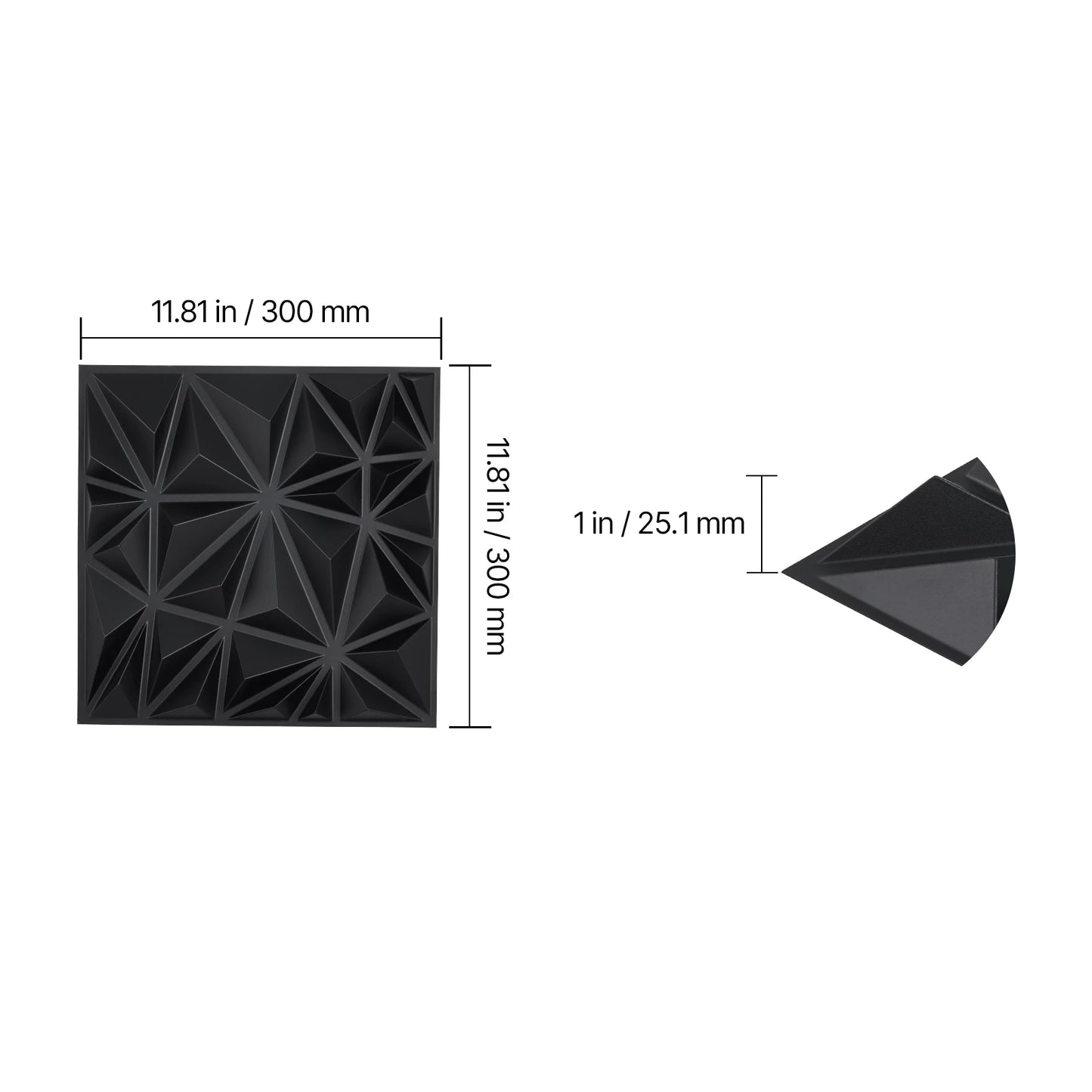 VEVOR 3D Wall Panels PVC Modern Art Minimalist Diamond Tiles Coverage Accent Wall Panel Interior Home Decor for Ceiling Bedroom