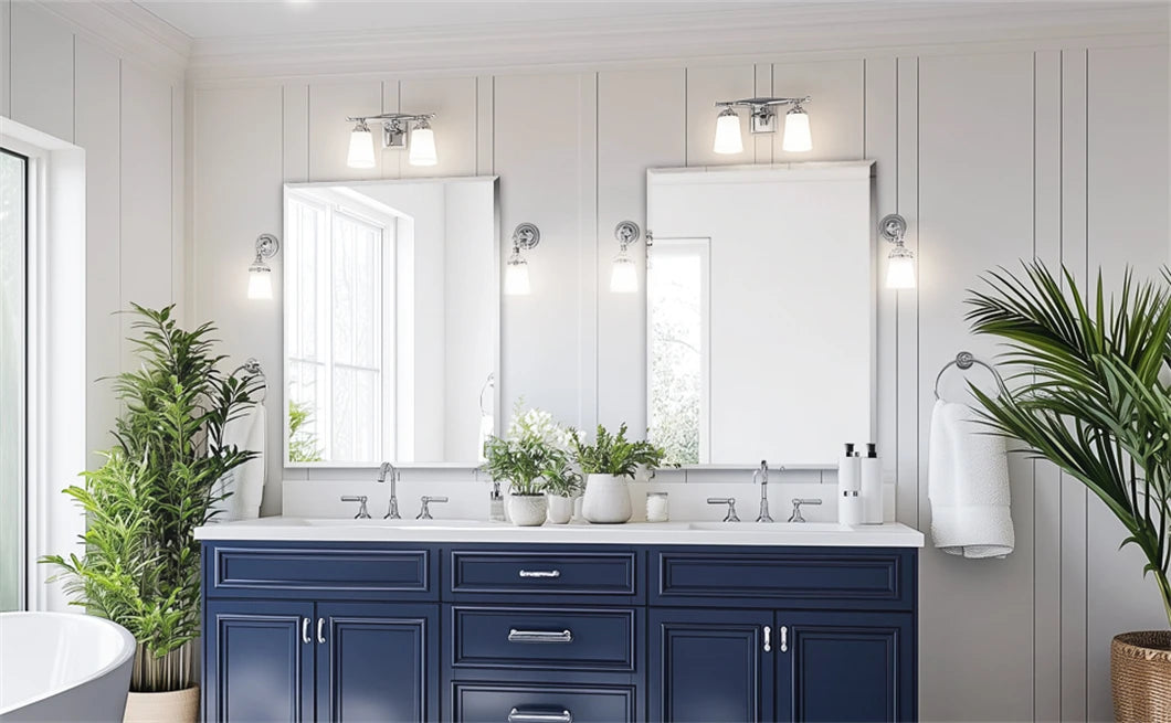 Rectangle Wall Mirror Frameless Vanity Mirror Entry Decor Mirror Beveled Silver Edge for Bathroom Bedroom Livingroom Diningroom