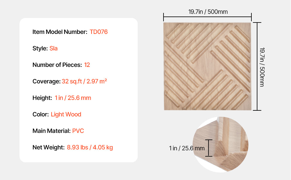 VEVOR 3D Wall Panels PVC Modern Art Minimalist Diamond Tiles Coverage Accent Wall Panel Interior Home Decor for Ceiling Bedroom