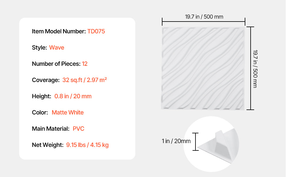 VEVOR 3D Wall Panels PVC Modern Art Minimalist Diamond Tiles Coverage Accent Wall Panel Interior Home Decor for Ceiling Bedroom