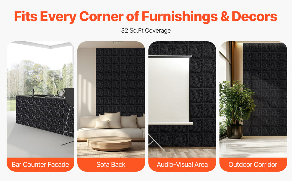 VEVOR 3D Wall Panels PVC Modern Art Minimalist Diamond Tiles Coverage Accent Wall Panel Interior Home Decor for Ceiling Bedroom